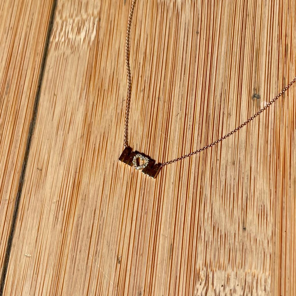 .le rosè. - collana in oro rosa con nome e cuore di diamanti