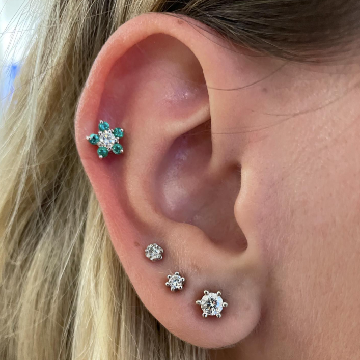 Sissi - helix piercing in oro bianco 18kt