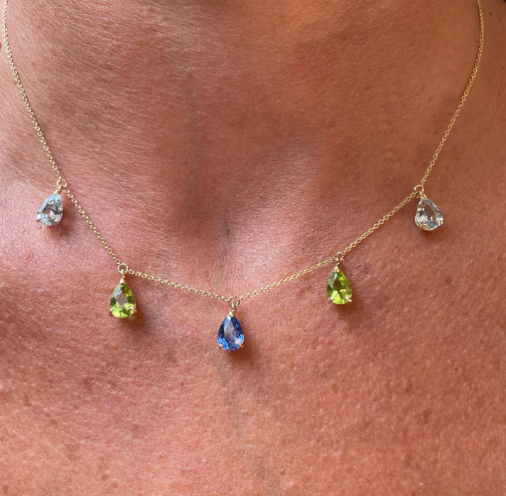 Mare - collana in oro 18kt con pietre preziose