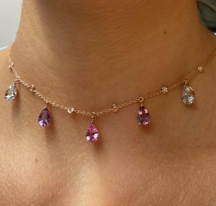 Sweet - collana in oro 18kt e pietre preziose
