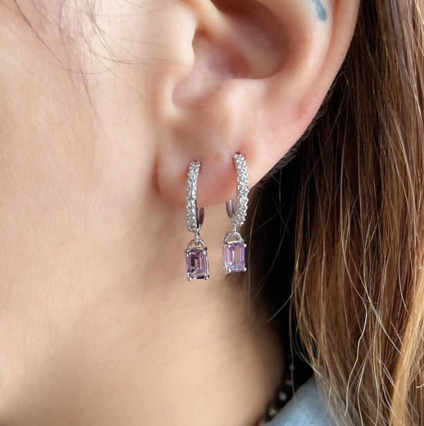 Orecchini in oro 18kt con pietre preziose