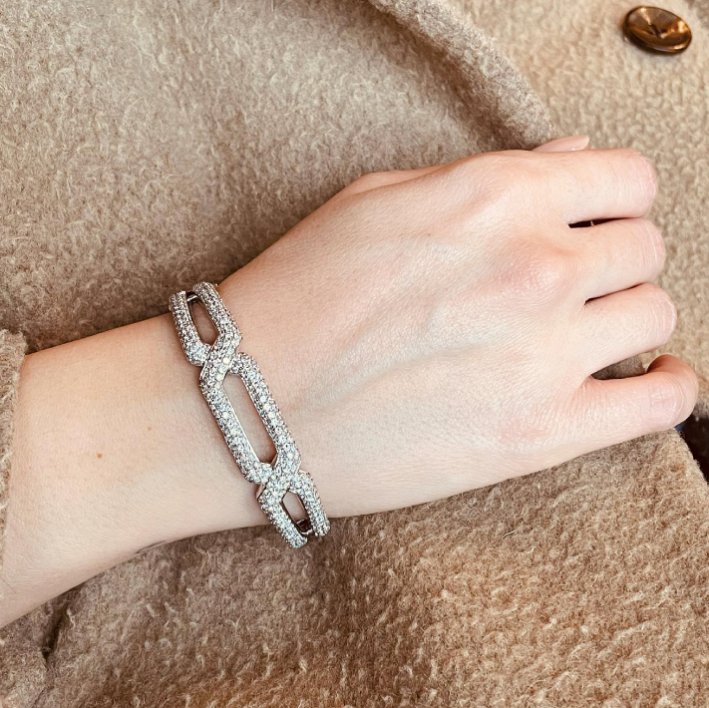 Chain - bracciale rigido in oro 18kt con diamanti