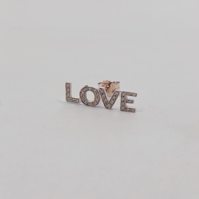Love - Mono orecchino in oro 18kt e diamanti