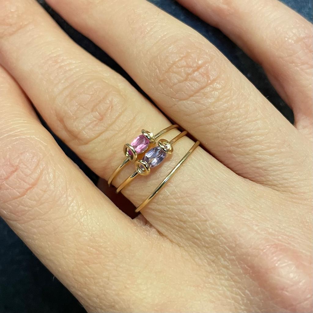 Anello a fascia in oro giallo con diamanti e pietra semipreziosa mis 14 Anello a fascia in oro giallo con diamanti e pietra semipreziosa mis 14