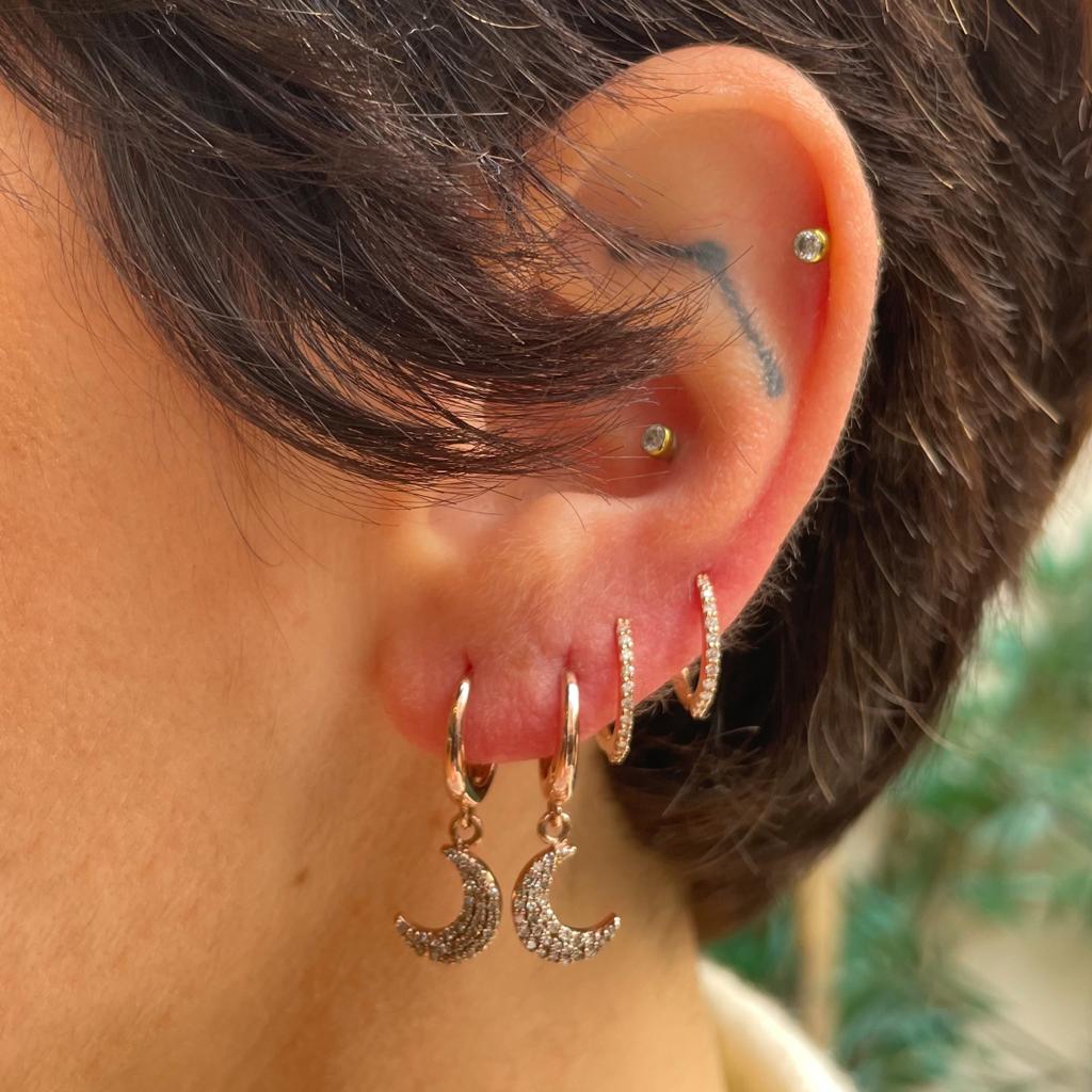 La Louna - orecchini cerchio in oro 18kt e diamanti