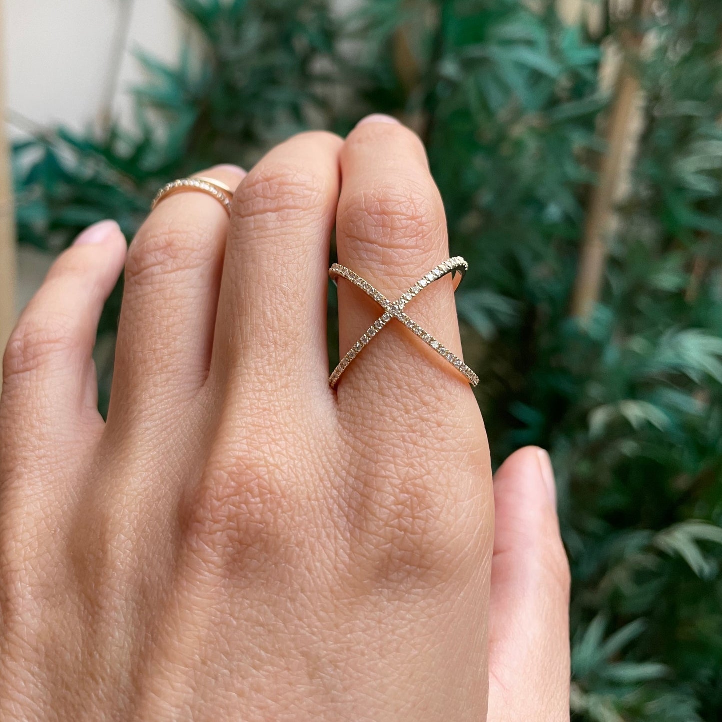 La X - anello in oro 18kt con diamanti