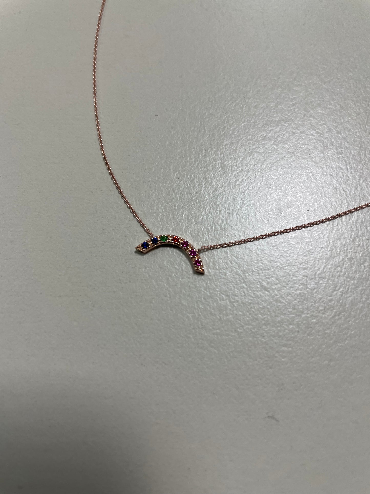 Rainbow - collana in oro 18kt con zaffiri multicolor
