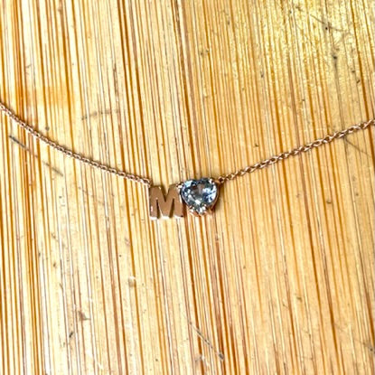Lettere del cuore - collana in oro 18kt e zaffiro