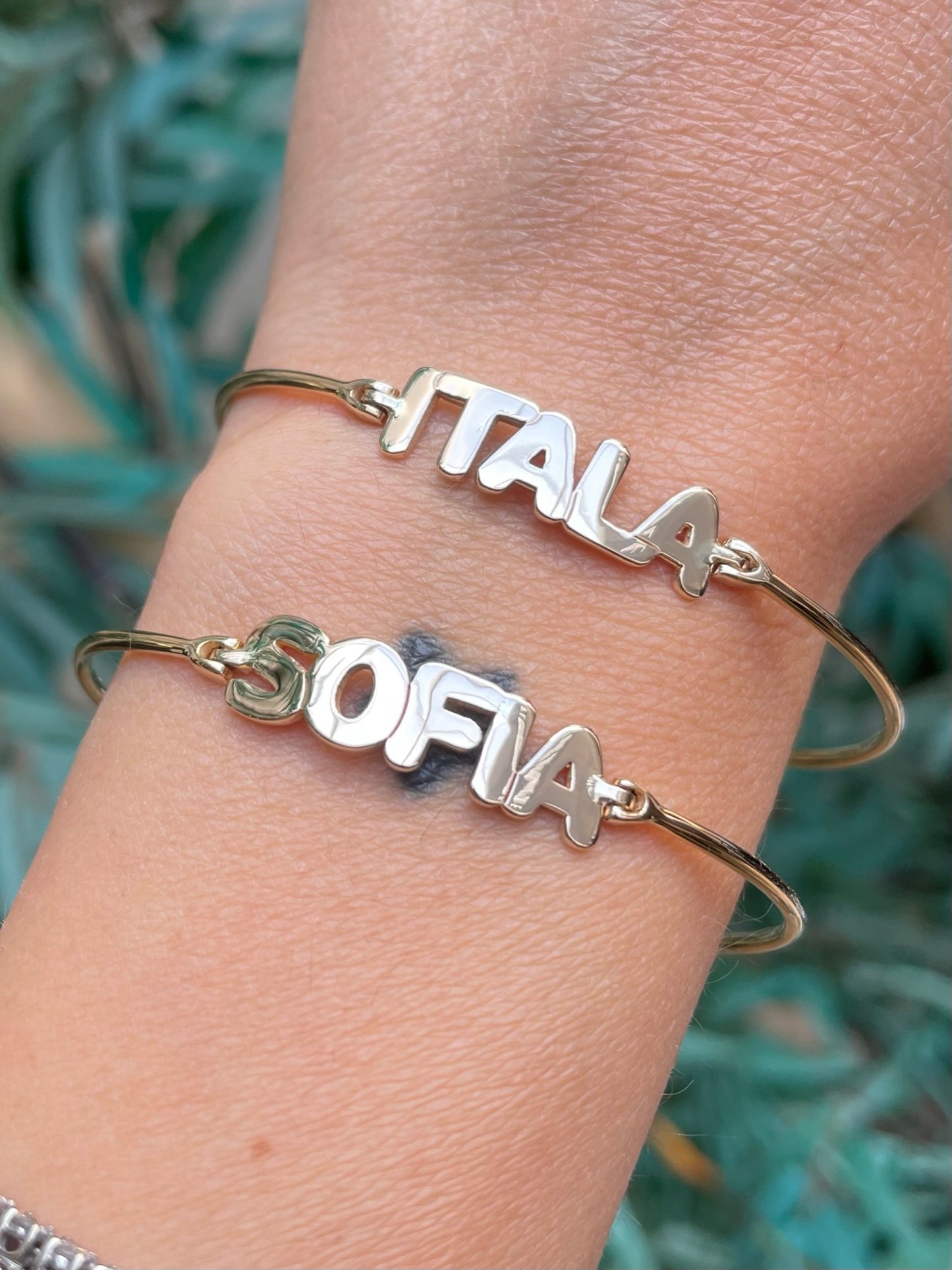 .bubble. bracciale in oro 18kt con scritta