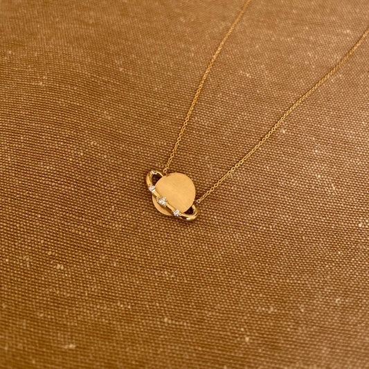 .inOrbita. -collana pianeta in oro 18kt con diamante
