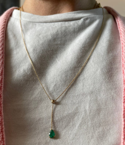 .la yazu. - collana in oro 18kt con smeraldo