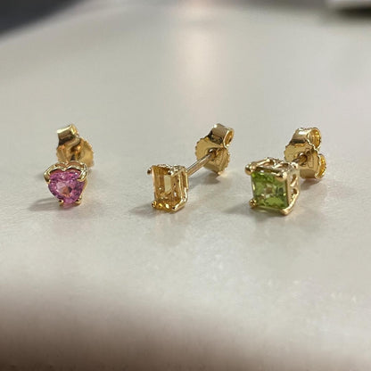 .fant. mono orecchini in oro giallo 18kt e pietre preziose