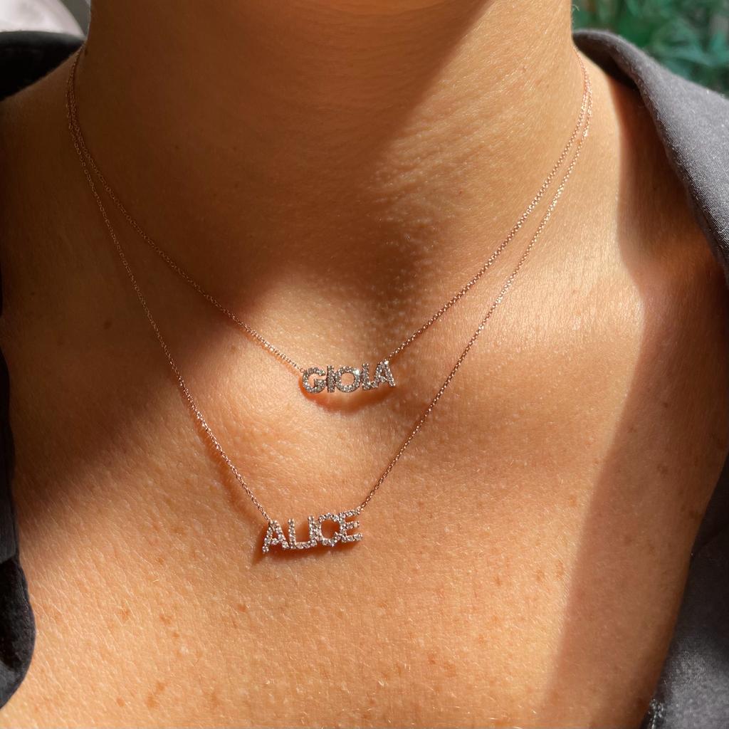 Nomi mini - collana in oro 18kt con diamanti