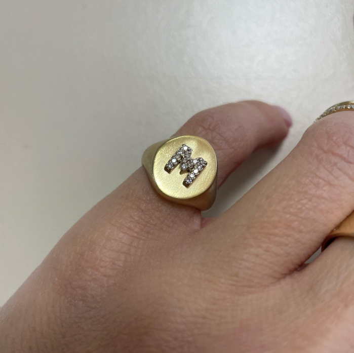 Anello Raggi Donna Sigillo Chevalier Quadrato Oro Giallo 9kt