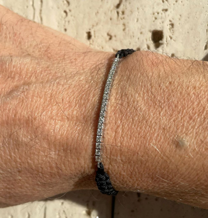 Mine - bracciale uomo in oro bianco 18kt e diamanti