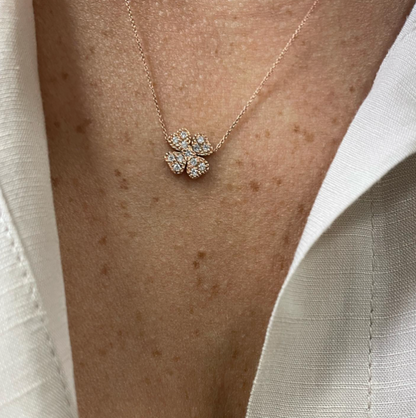 Quadrifoglio - Collana in oro 18kt e diamanti