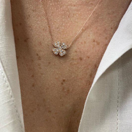 Quadrifoglio - Collana in oro 18kt e diamanti
