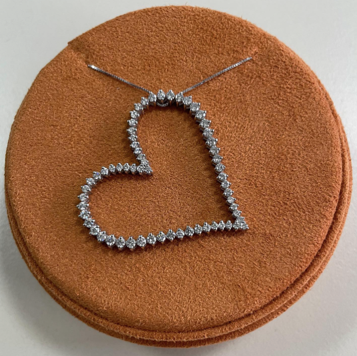 Cuore - collana in oro 18kt e diamanti