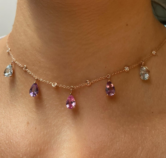 Sweet - collana in oro 18kt e pietre preziose