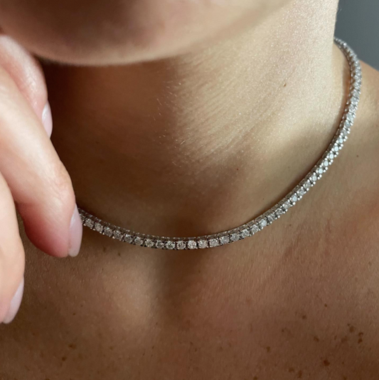 Collana tennis in oro 18kt con diamanti