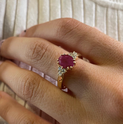 Lady - anello in oro 18kt con smeraldo e diamanti