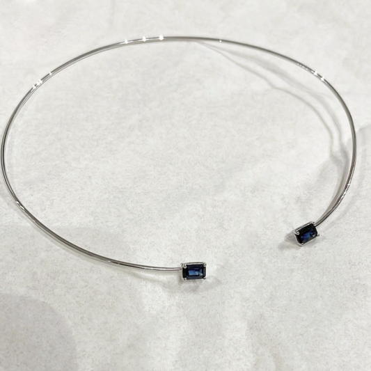 Elle - collana rigida 18kt con pietre preziose
