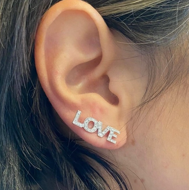 Love - Mono orecchino in oro 18kt e diamanti