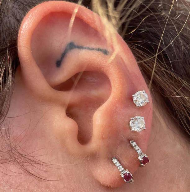 Cerchi mini in oro 18kt con rubini