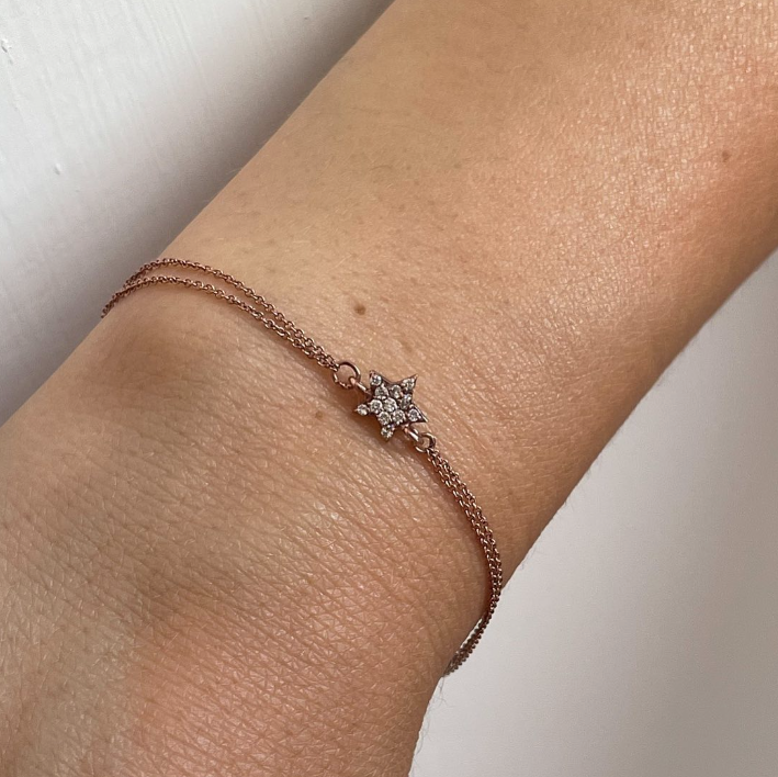 Bracciale con scritta o simbolo in oro 18kt e diamanti