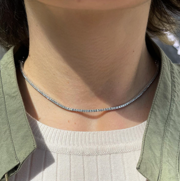 Tennis choker in oro 18kt e diamanti
