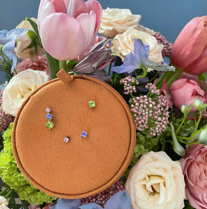 Triple - orecchini in oro 18kt e pietre preziose