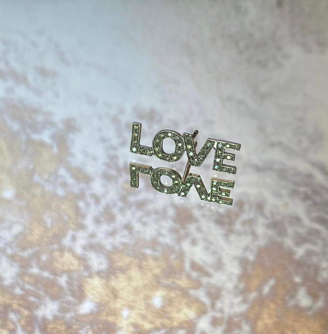 Love - Mono orecchino in oro 18kt e diamanti