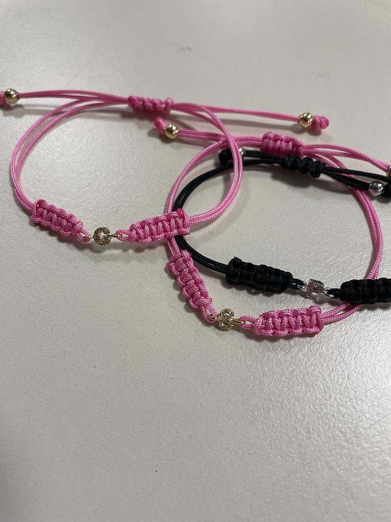 Letters - bracciale in oro 18kt con una lettera e cordino