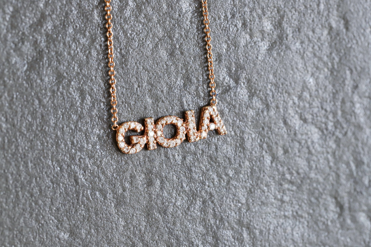 Nomi mini - collana in oro 18kt con diamanti