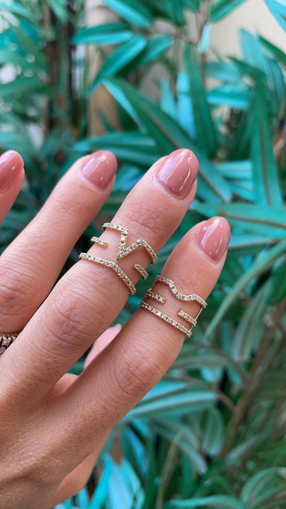 Dea - anello da falange o mignolo in oro 18kt e diamanti