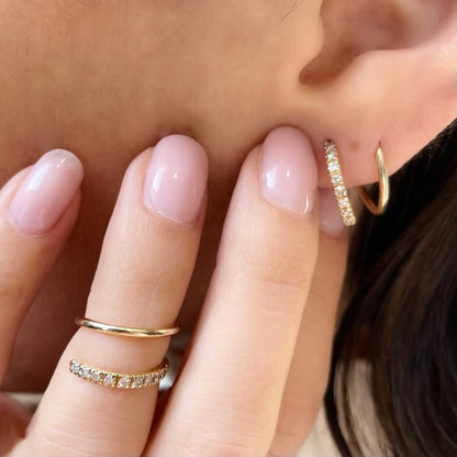 Spiral - orecchini/anelli in oro 18kt con diamanti