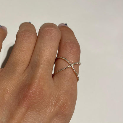 La X - anello in oro 18kt con diamanti