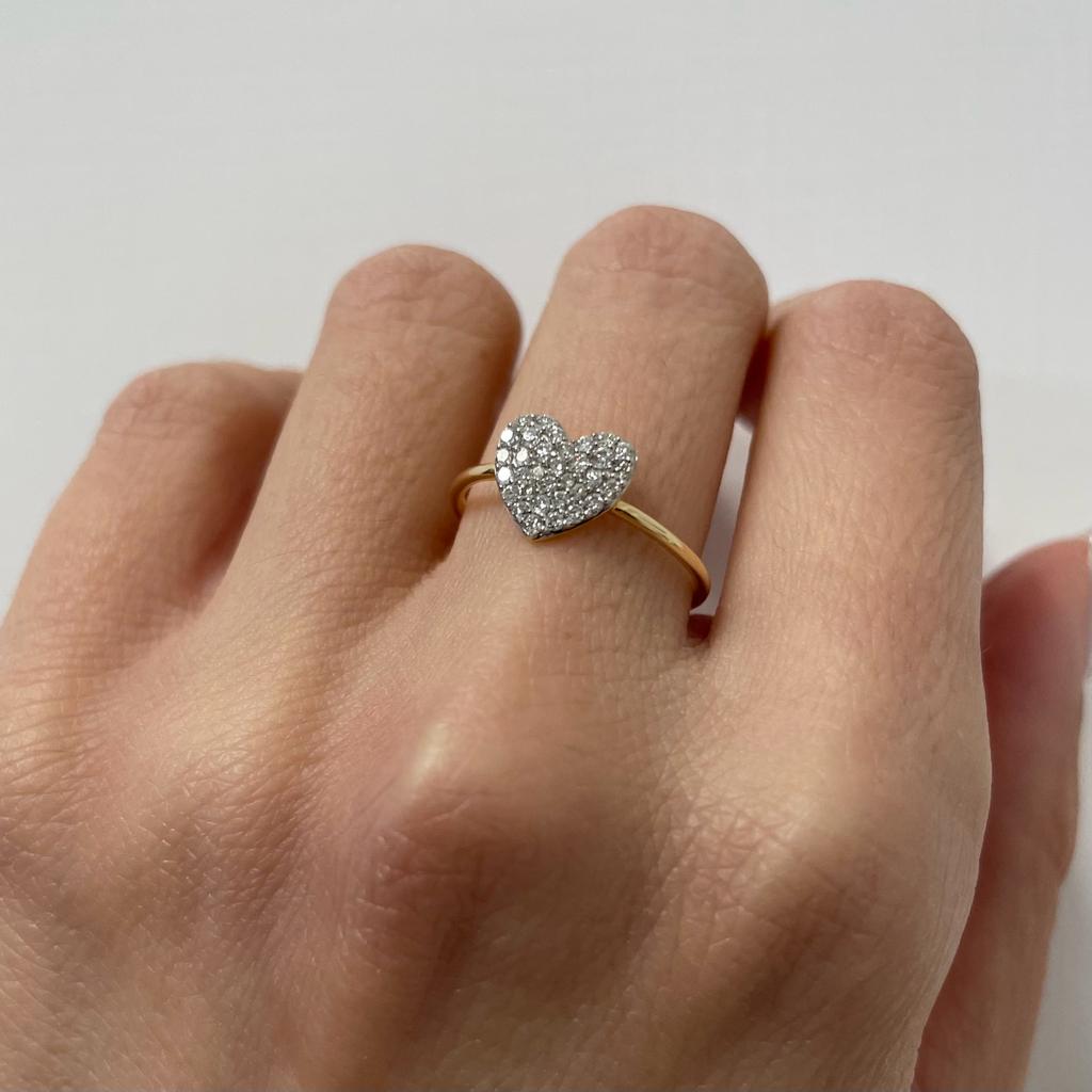 .cuore. - anello in oro 18kt con diamanti