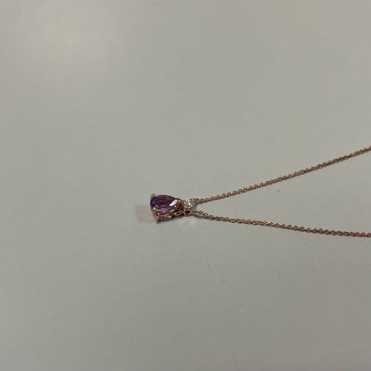 .drop. collana in oro rosa con diamante e ametista